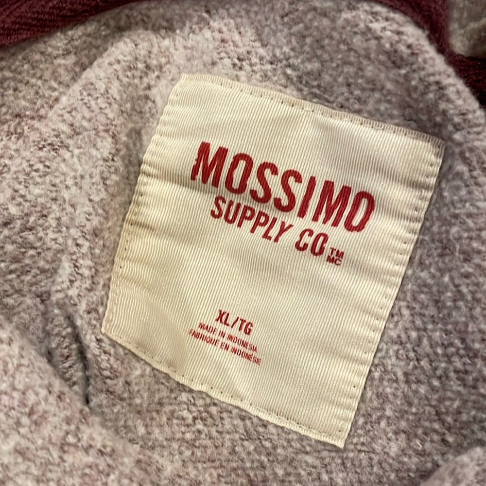 Mossimo, size extra large, cowl neck sweatshirt material